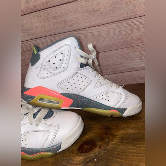 2016 Air Jordan 6 GS Bright Mango size 5.5Y youth 384665-114 sneaker shoes - Picture 12 of 15